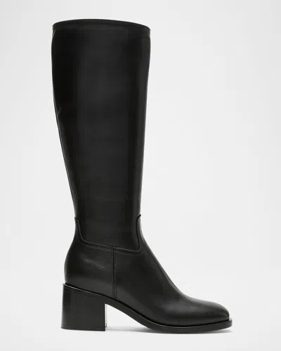 La Canadienne Jacket Leather Knee High Boots In Black