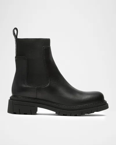 La Canadienne Darren Leather Extended-elastic Chelsea Boots In Black