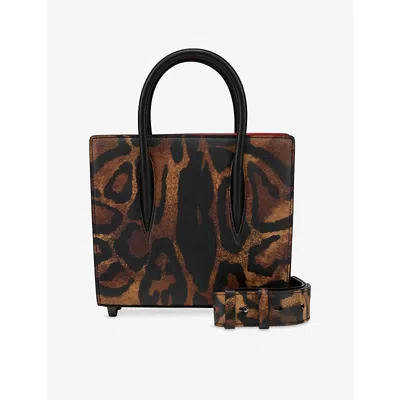 Christian Louboutin Mini Paloma Leather Top-handle Bag In Brown