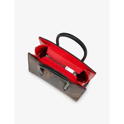 Christian Louboutin Mini Paloma Leather Top-handle Bag In Brown