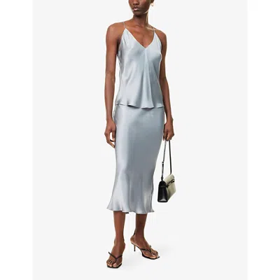 Anine Bing Womens Pastel Blue Ellen Shoulder-straps Silk Top