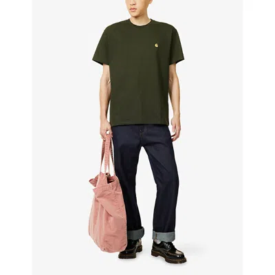 Carhartt S/s Chase Olive Green T-shirt In Multi