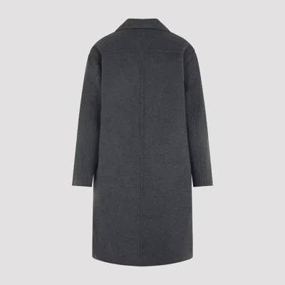 Ami Alexandre Mattiussi Single-breasted Wool Knee-length Coat In Gray