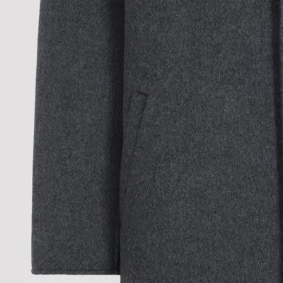 Ami Alexandre Mattiussi Single-breasted Wool Knee-length Coat In Gray