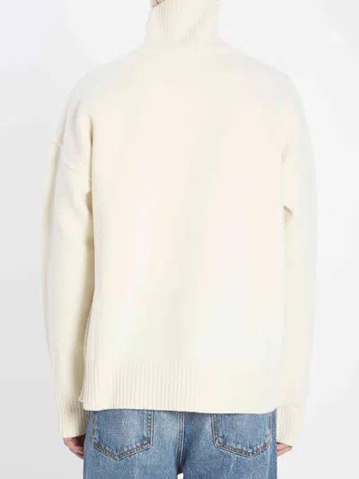 Ami Alexandre Mattiussi Ami Paris Turtleneck Sweater Ami De Coeur White Men In Animal Print