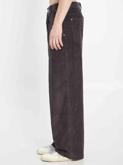 Ami Alexandre Mattiussi Ami Paris Grey Corduroy Wide-leg Trousers Ami Paris In Brown