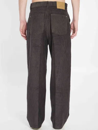 Ami Alexandre Mattiussi Ami Paris Grey Corduroy Wide-leg Trousers Ami Paris In Brown
