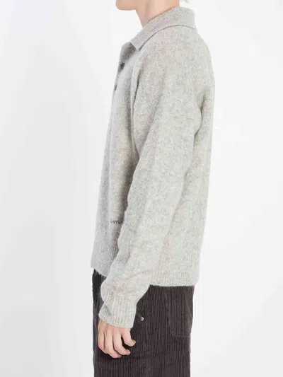 Ami Alexandre Mattiussi Ami Paris Men Polo In Alpaca And Wool In Gray