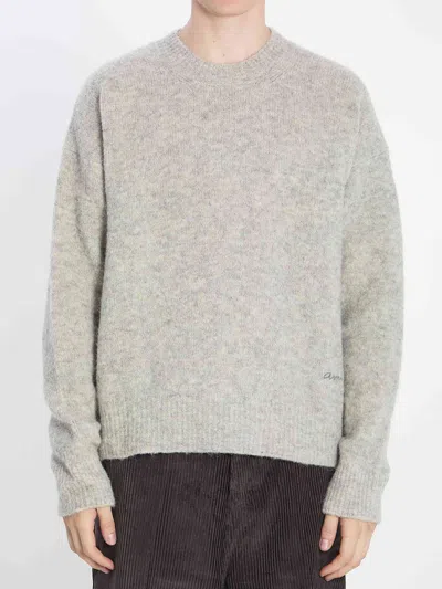 Ami Alexandre Mattiussi Ami Paris Men Sweater In Alpaca E Lan In Gray