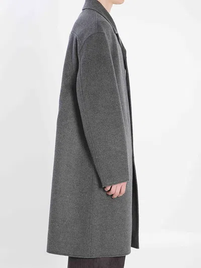 Ami Alexandre Mattiussi Single-breasted Wool Knee-length Coat In Gray