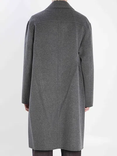 Ami Alexandre Mattiussi Single-breasted Wool Knee-length Coat In Gray