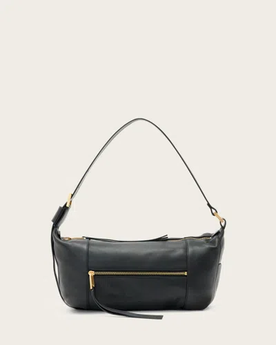 Allsaints Womens Black Vega Mini Leather Shoulder Bag
