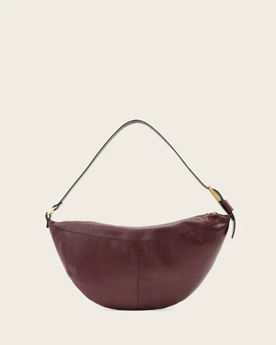 Allsaints Luna Slouchy Leather Shoulder Bag In Burgundy