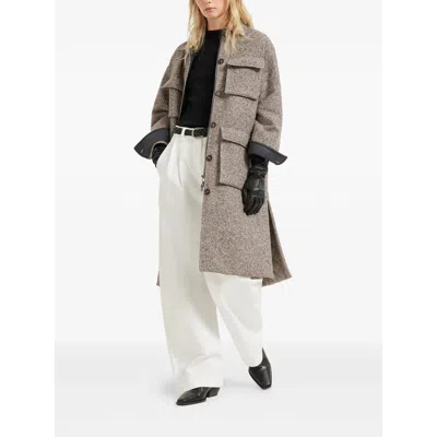 Brunello Cucinelli Herringbone Pocket Jacket In Gold