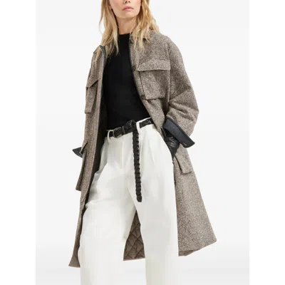 Brunello Cucinelli Herringbone Pocket Jacket In Gold