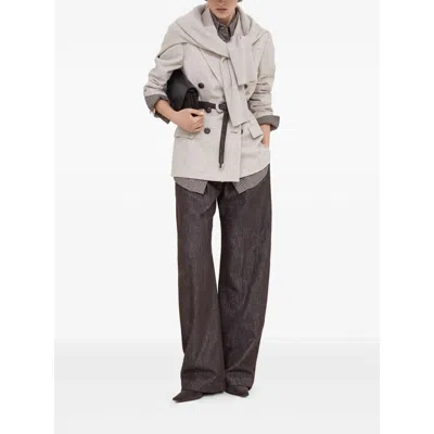 Brunello Cucinelli Checked Virgin Wool Overshirt In Brown