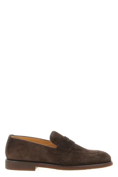 Brunello Cucinelli Suede Loafers In Brown