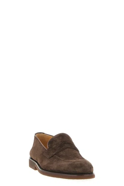 Brunello Cucinelli Suede Loafers In Brown