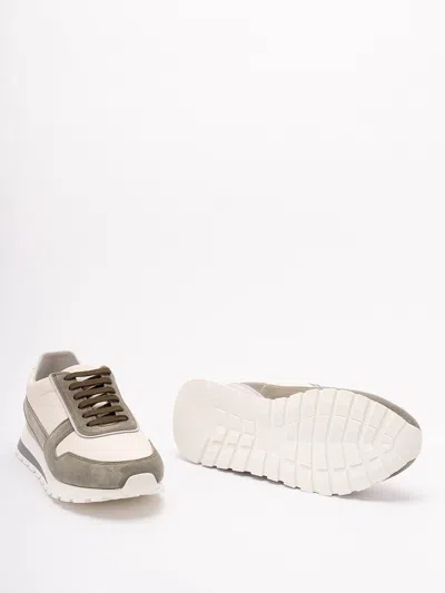 Brunello Cucinelli Men Calfskin And Suede Sneakers In Multi