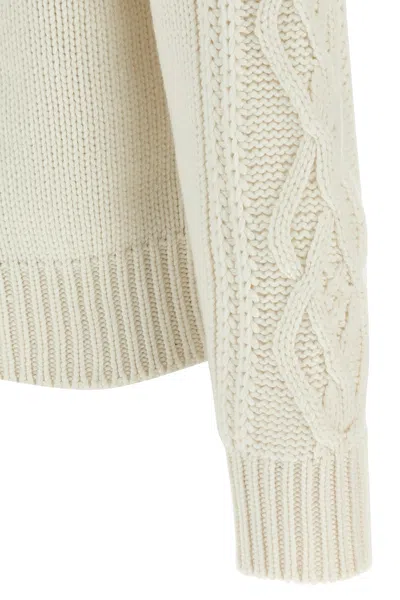 Brunello Cucinelli Cashmere Cardigan With Cable Knit Design In White
