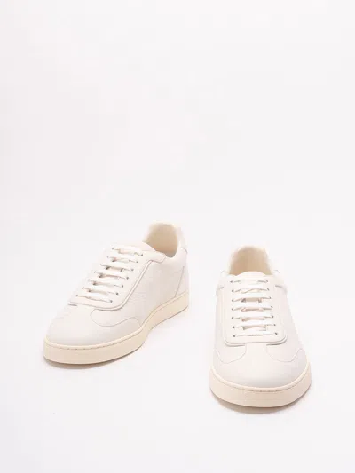 Brunello Cucinelli Leather Lace-up Sneakers In White