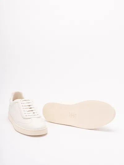 Brunello Cucinelli Leather Lace-up Sneakers In White