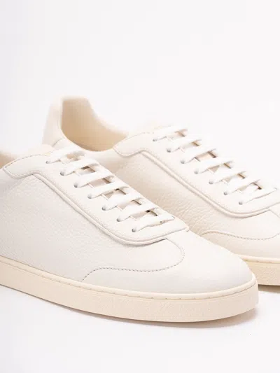 Brunello Cucinelli Leather Lace-up Sneakers In White