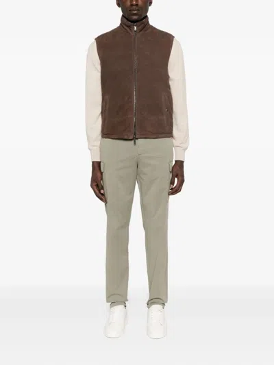 Brunello Cucinelli Cotton Cargo Trousers With Side And Back Pockets In Gold