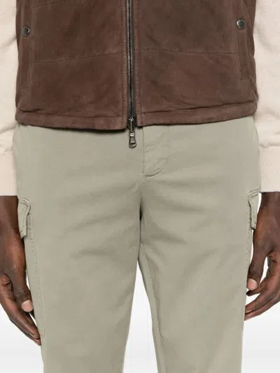 Brunello Cucinelli Cotton Cargo Trousers With Side And Back Pockets In Gold