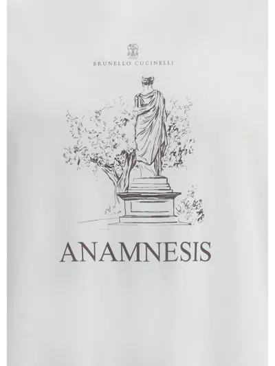 Brunello Cucinelli Cotton Anamnesis Print T-shirt In White