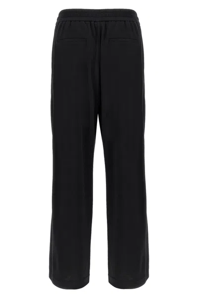 Brunello Cucinelli Shiny Trims Joggers With Back And Side Pockets In Black