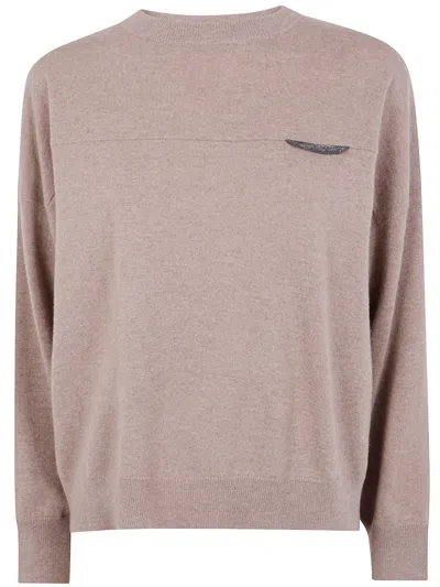 Brunello Cucinelli Cashmere Crewneck Sweater In Brown