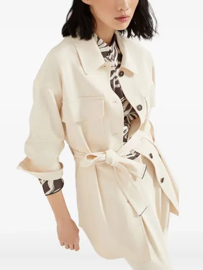 Brunello Cucinelli Stretch-twill Safari Jacket In White