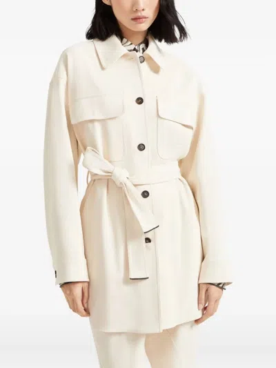 Brunello Cucinelli Stretch-twill Safari Jacket In White
