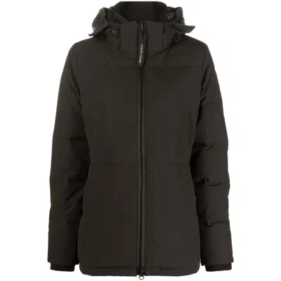 Canada Goose Hooded Quilted Jacket Long Sleeves In Black