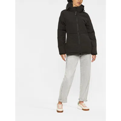 Canada Goose Hooded Quilted Jacket Long Sleeves In Black
