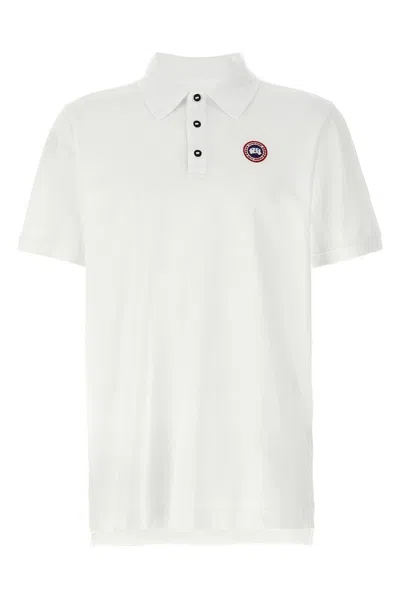 Canada Goose White Short-sleeve Polo Shirt With Traditional Collar In White