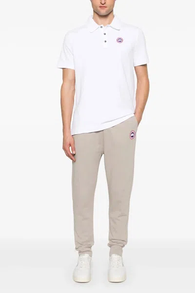 Canada Goose White Short-sleeve Polo Shirt With Traditional Collar In White