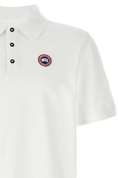 Canada Goose White Short-sleeve Polo Shirt With Traditional Collar In White