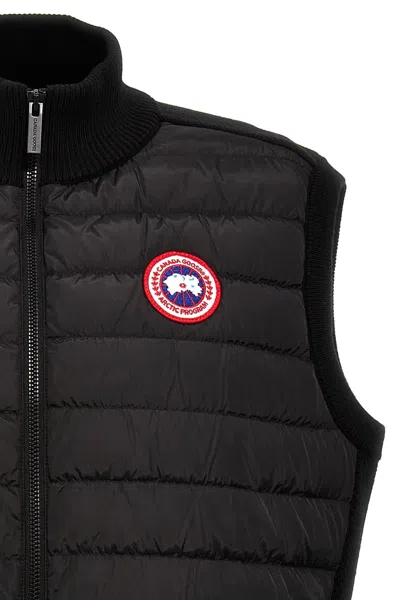 Canada Goose Ribbed Collar Sleeveless Quilted Jacket In Black