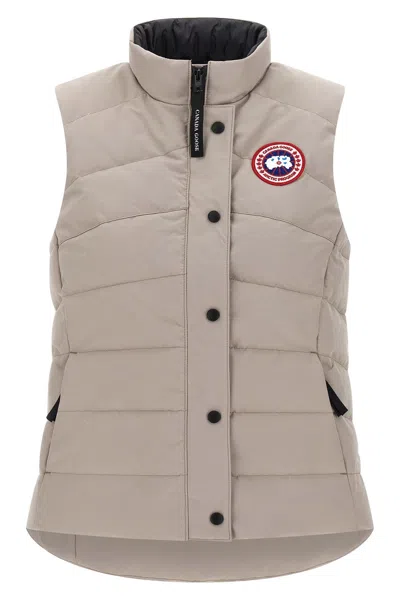 Canada Goose Dove Grey Polyester Blend Freestyle Crew Sleeveless Down Jacket In Gray