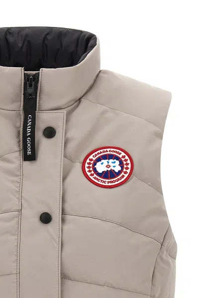 Canada Goose Dove Grey Polyester Blend Freestyle Crew Sleeveless Down Jacket In Gray