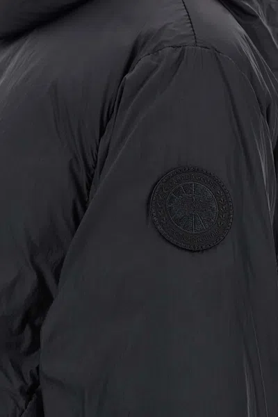 Canada Goose Hooded Jacket With Elasticated Cuffs And Pockets In Blue