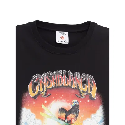 Casablanca Printed Long-sleeved T-shirt In Black