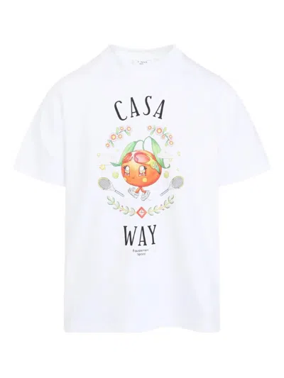 Casablanca Print T-shirt In White