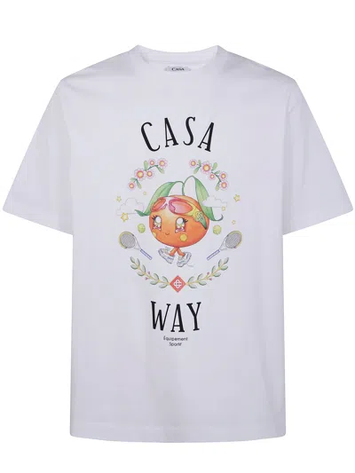 Casablanca Print T-shirt In White