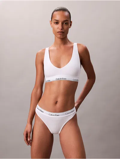 Calvin Klein Womens Modern Lightly Lined Triangle Bra In White