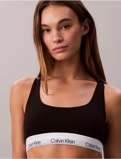 Calvin Klein Plus Size Modern Cotton Bralette-black