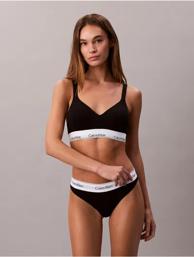 Calvin Klein Triangle Crop Top In Black