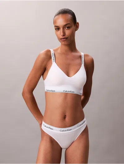 Calvin Klein Womens Modern Lightly Lined Triangle Bra In White